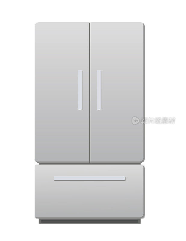 简单的现代风格冰箱上的透明背景