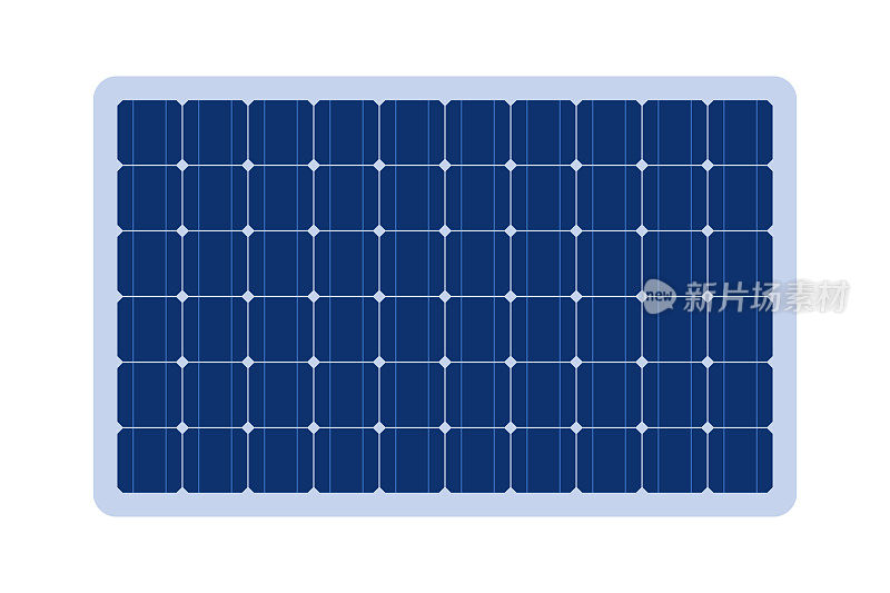 太阳能电池板电网模块。太阳能电力电池。太阳能电池模式。太阳能电池面板背景。替代生态能源。矢量插图孤立在白色背景上
