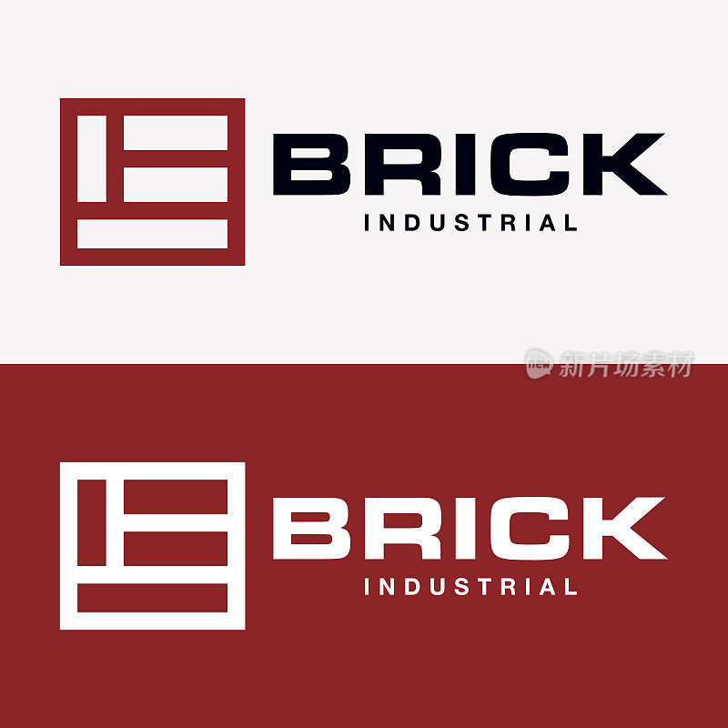集合字母B字母字母堆砌砖石造型品牌标识商业材料改造设计矢量