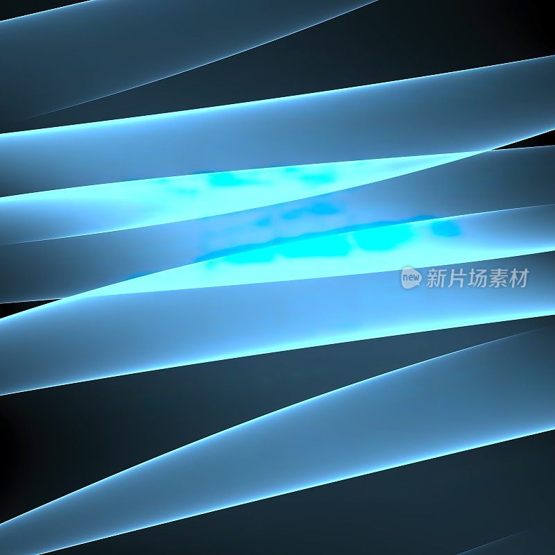 未来的烟。霓虹灯蓝色的几何线条在黑色的背景。霓虹灯神秘的灯光模型的标志概念