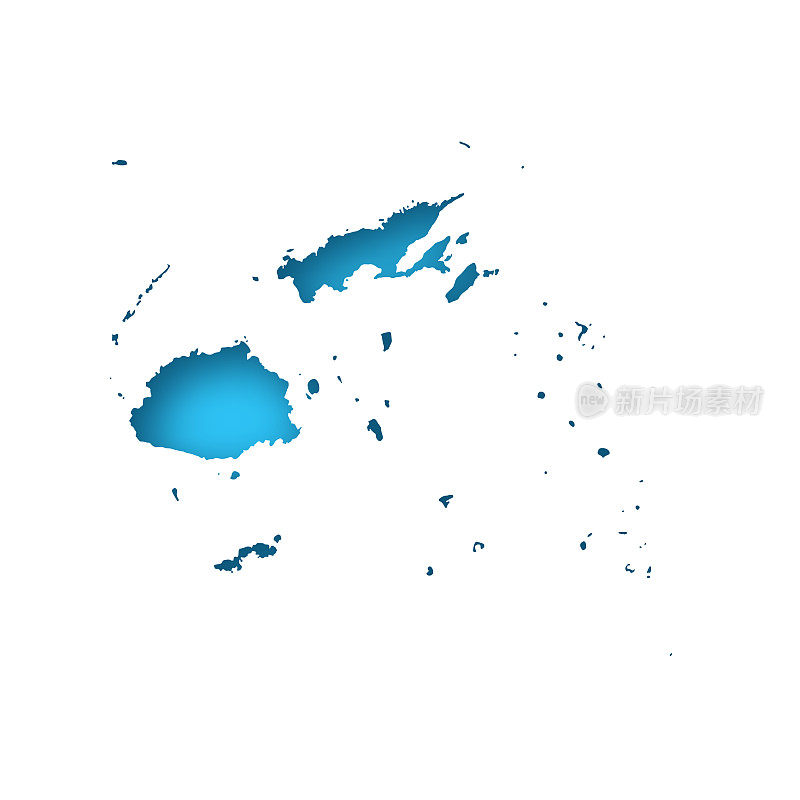 斐济地图-白纸，蓝色背景