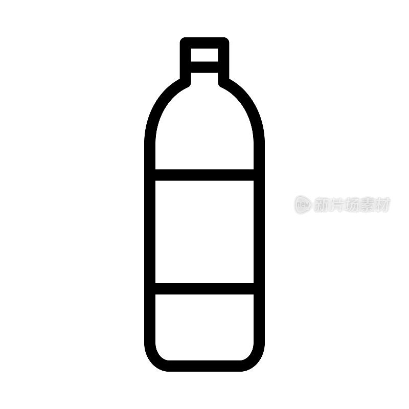 简单的塑料瓶图标。饮料。向量。
