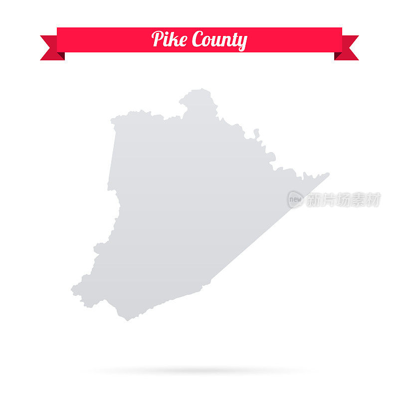 肯塔基州派克县。白底红旗地图