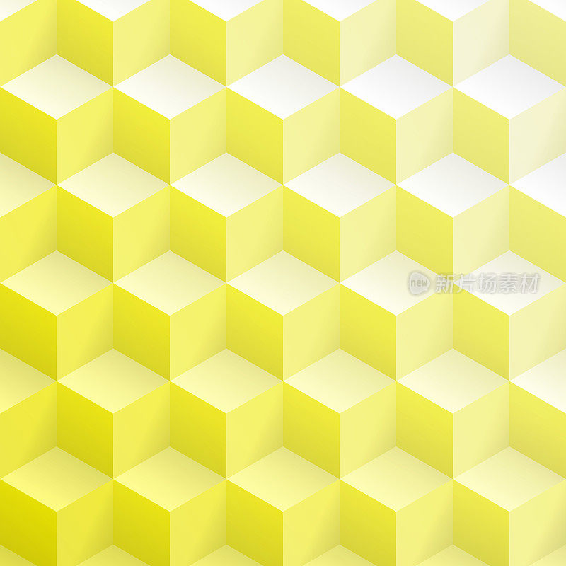 抽象几何背景与黄色立方体-新潮的3D背景
