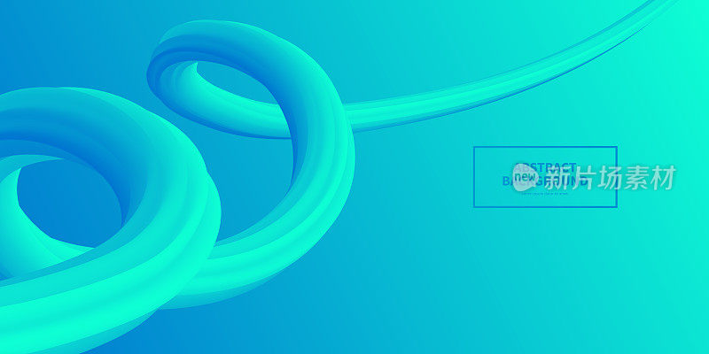 流体抽象设计与蓝色梯度-时髦的背景