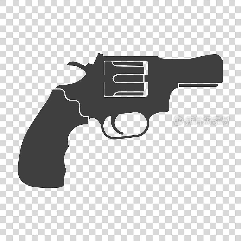 左轮手枪图标与短枪管或扁鼻左轮手枪
