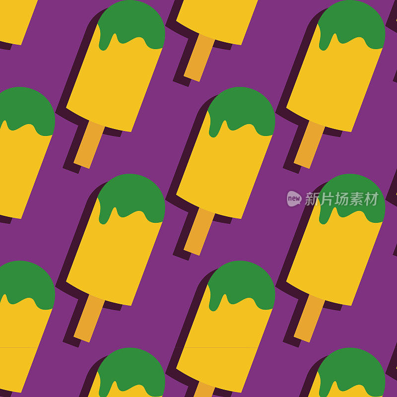 冰淇淋图案海报紫色背景