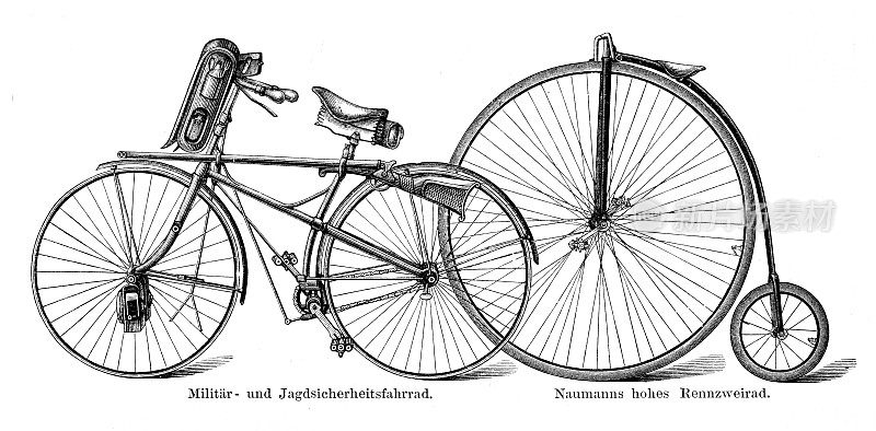 两辆古董自行车1895