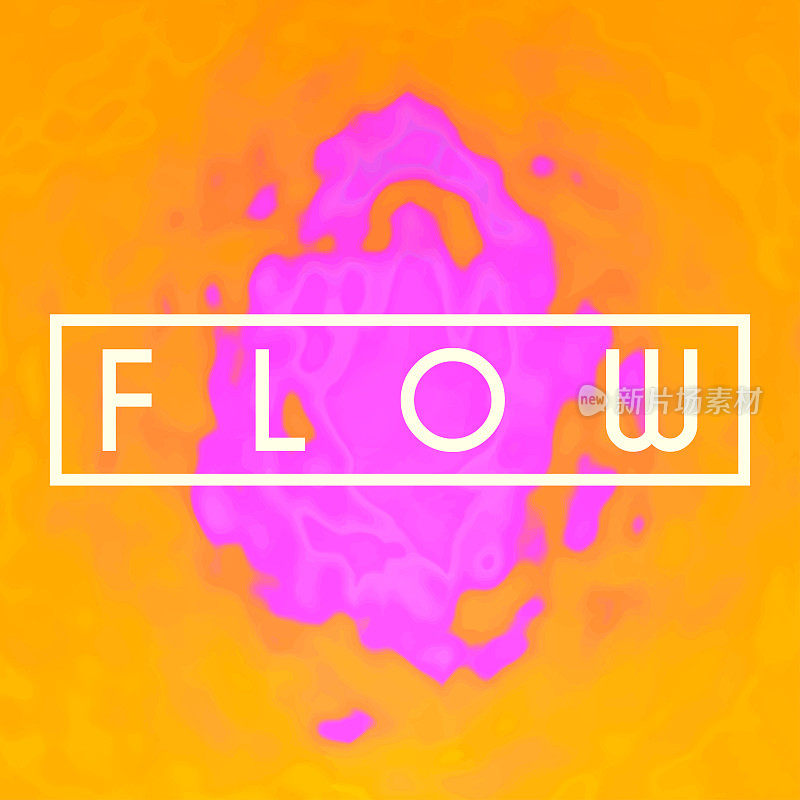 紫色和橙色的液体颜色熔化波流动液体运动抽象背景