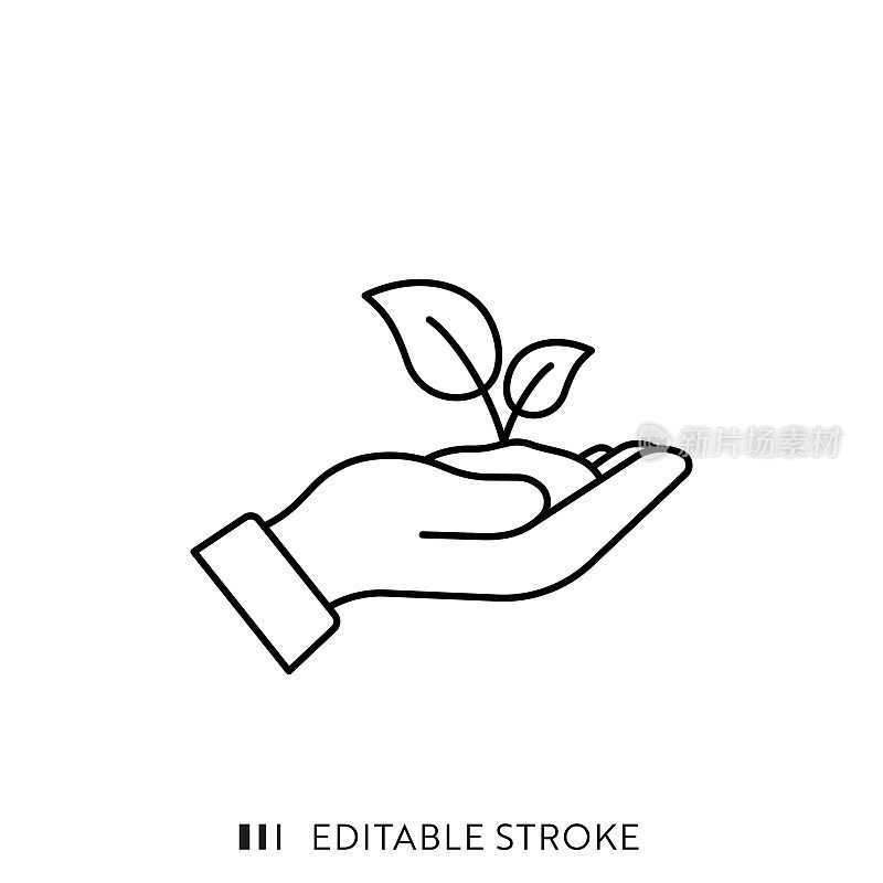 生态线图标与可编辑的描边和像素完美。