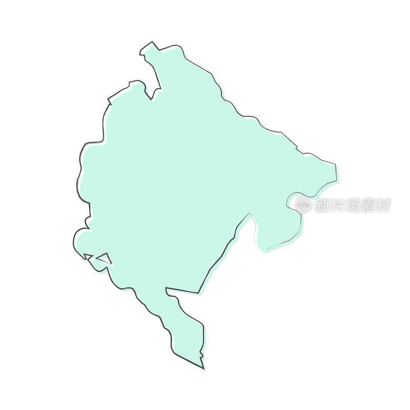 黑山地图手绘在白色的背景-时尚的设计