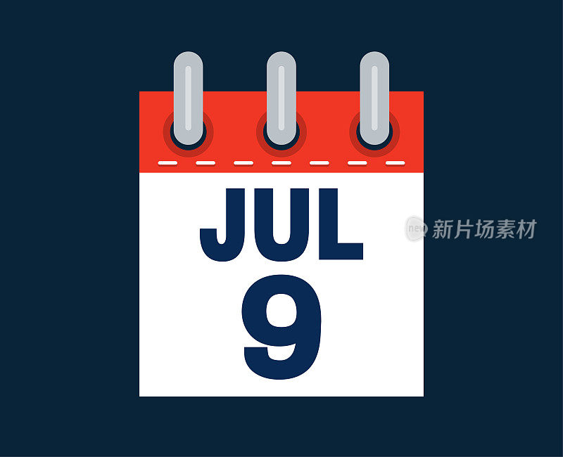 这个月的日历日期是7月9日