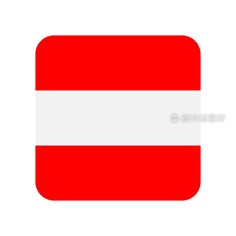 奥地利-旗帜图标矢量插图-正方形