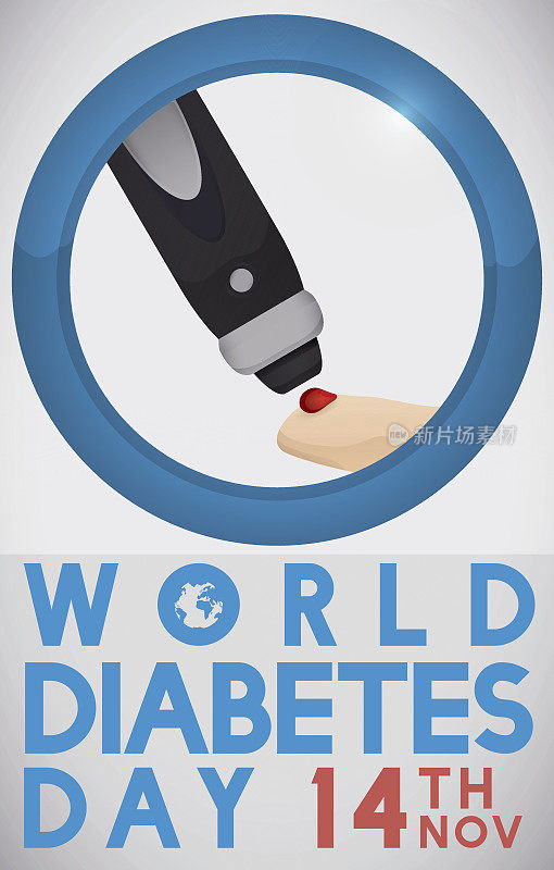 在糖尿病日用柳叶刀刺破手指测量血糖水平