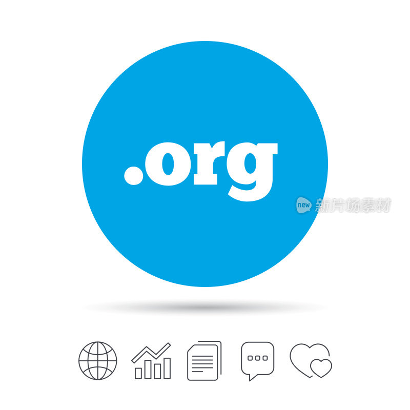 域名ORG标志图标。顶级互联网域名。