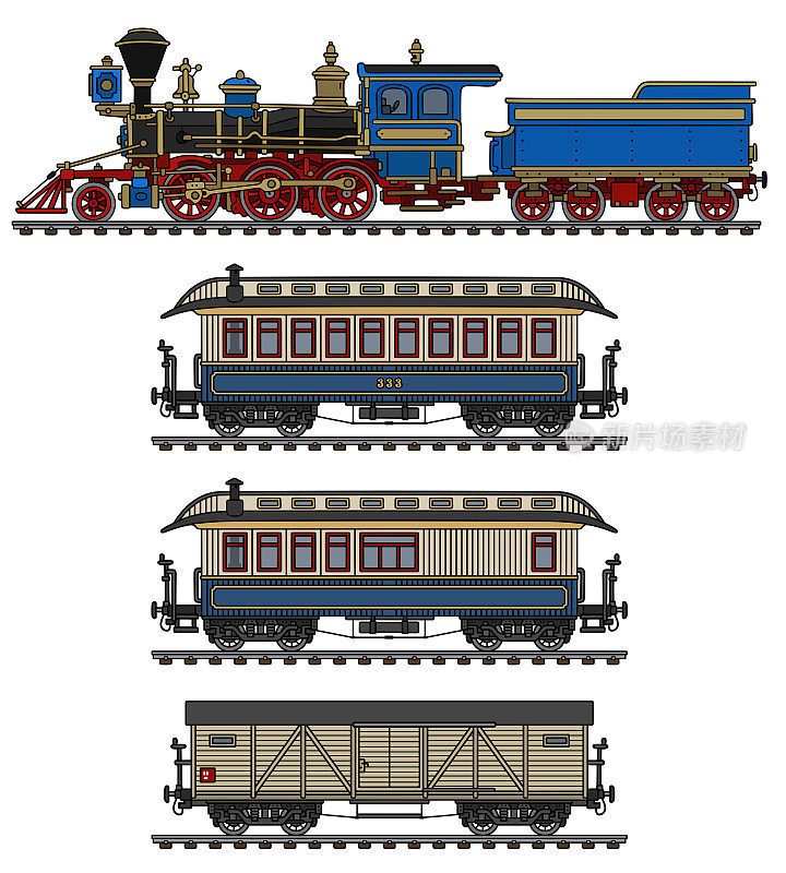 老式美国蒸汽火车