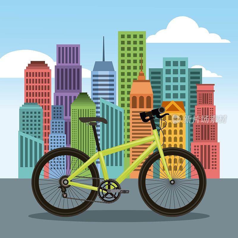 自行车与城市建设，城镇景观