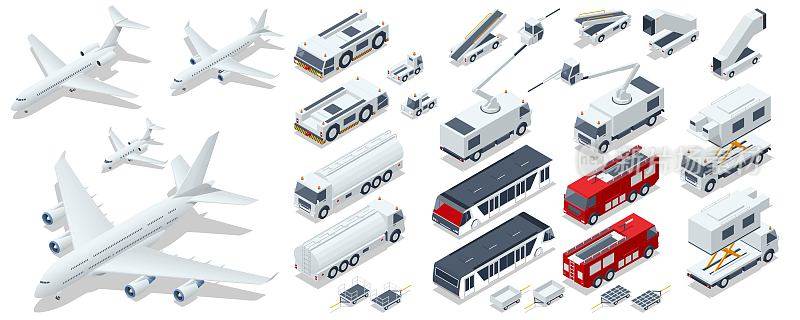 等距服务车，自行式梯子，飞机，客机。商务飞机，公务机。采购产品机场拖车，汽油和消防车