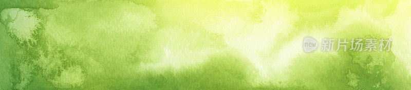 抽象明黄绿水彩画