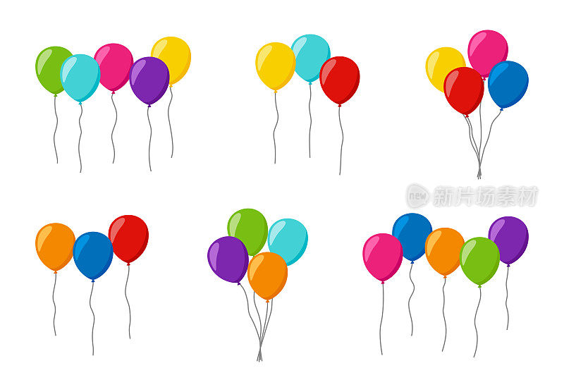 一套彩色氦气球