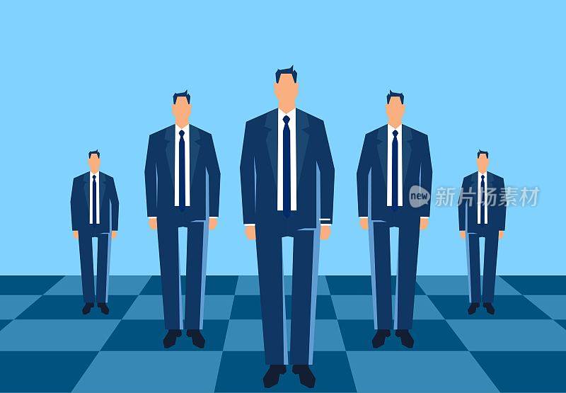 商业领袖和层次,营销策略和商业计划,商业竞争,站在棋盘上的商人