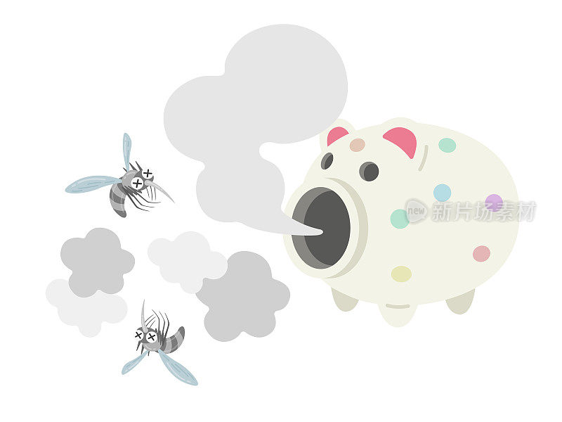 用猪碗里的蚊蝇驱赶蚊子的插图。