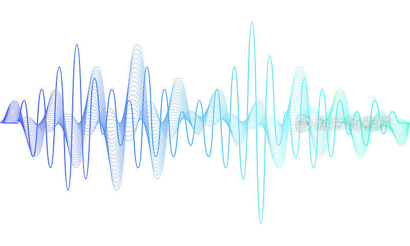 声波矢量。波作为音频均衡器隔离的背景。音频技术。脉冲音乐波形
