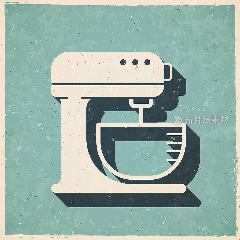 站混合器。图标复古复古风格-旧纹理纸
