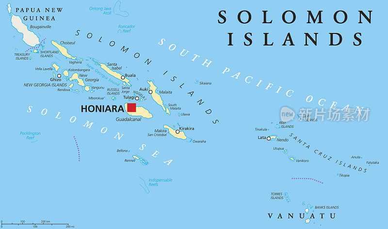 所罗门群岛政治地图
