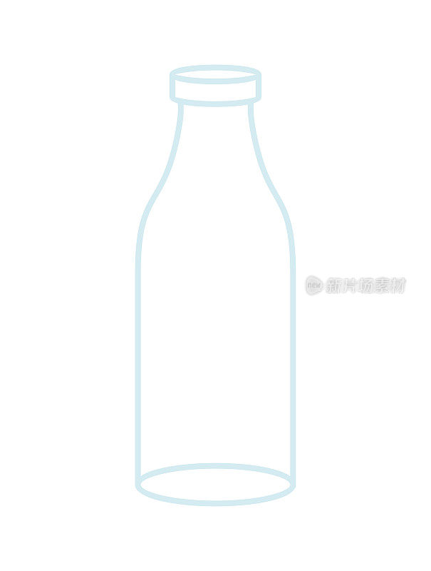 空玻璃瓶隔离。白色背景上的透明烧瓶