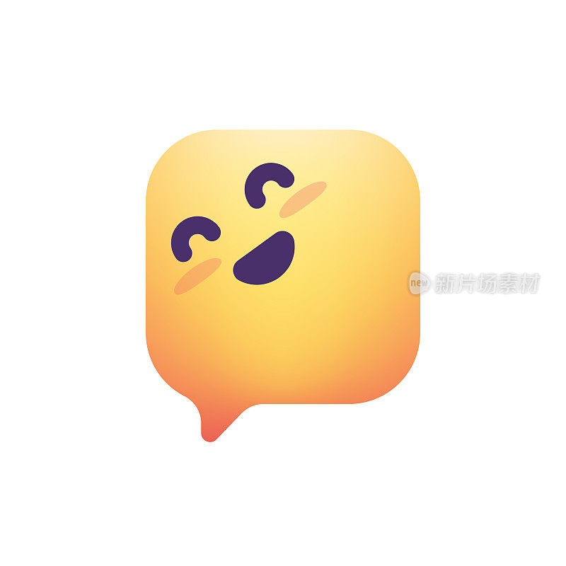 Emoticon设计色彩渐变圆方思想泡泡