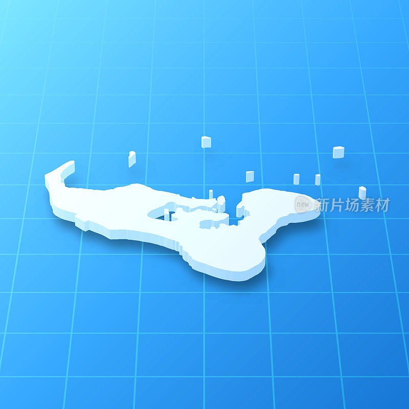 汤加3D地图上的蓝色背景