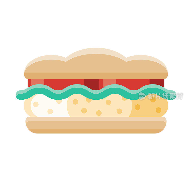 鸡蛋沙拉三明治图标上透明的背景