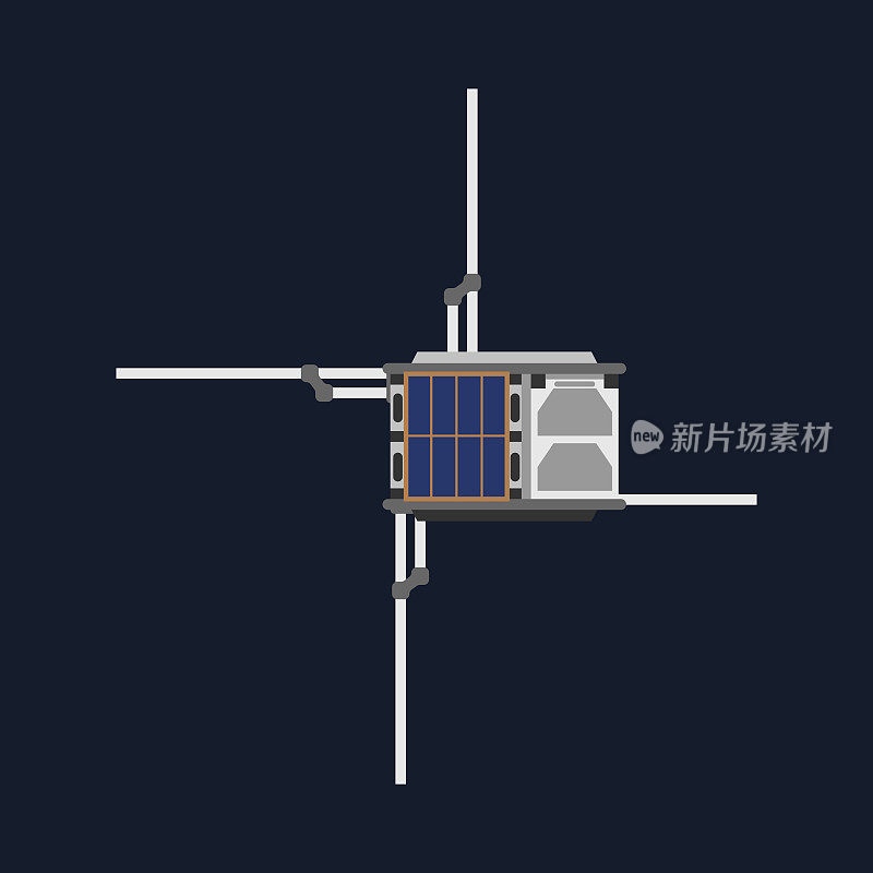 立方体卫星或立方体卫星在太空中运行，为地球收集重要的科学数据。