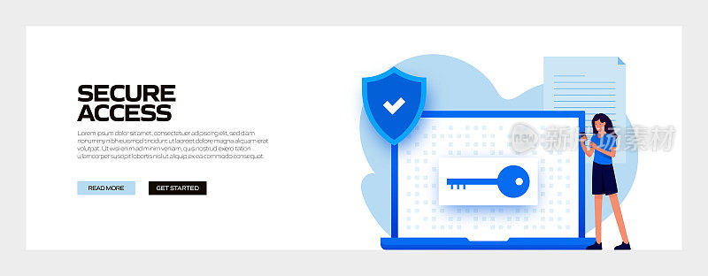 安全访问概念矢量插图网站横幅，广告和营销材料，在线广告，业务演示等。