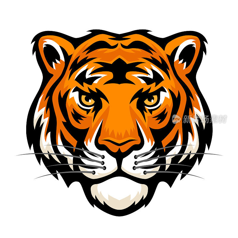 老虎头的标志。吉祥物的创意设计。