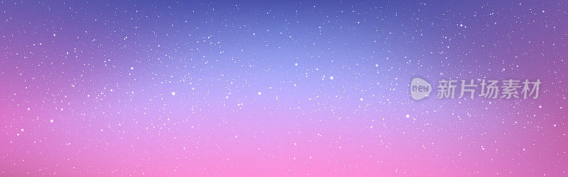 颜色银河系。布满星星的海报。美丽的梯度与闪亮的白色星星。浪漫的夜空。宇宙模板。矢量图