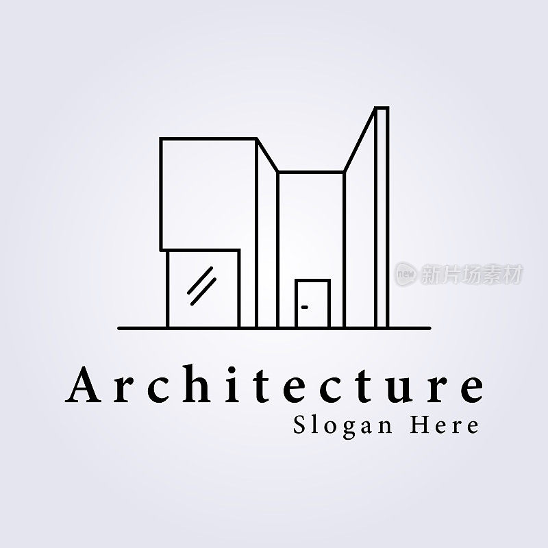 建筑建筑土木工程符号矢量插画设计建筑承包商线条艺术设计符号