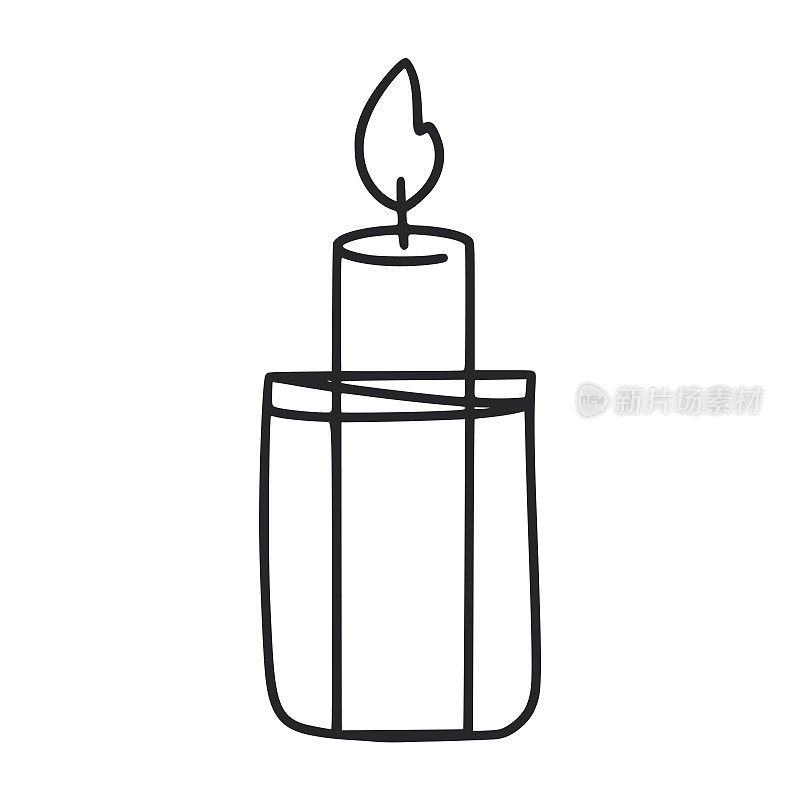 罐子里的蜡烛涂鸦插图