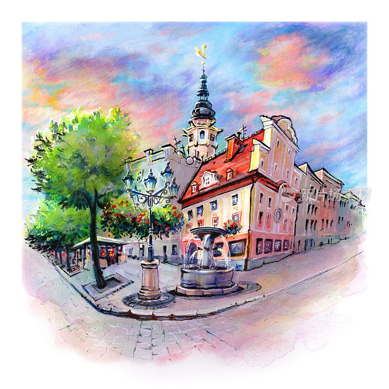Swidnica市场广场，波兰