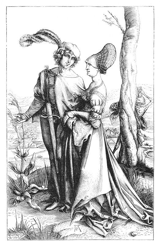 阿尔布雷希特・德・勒版画《恋人与死亡》1498年
