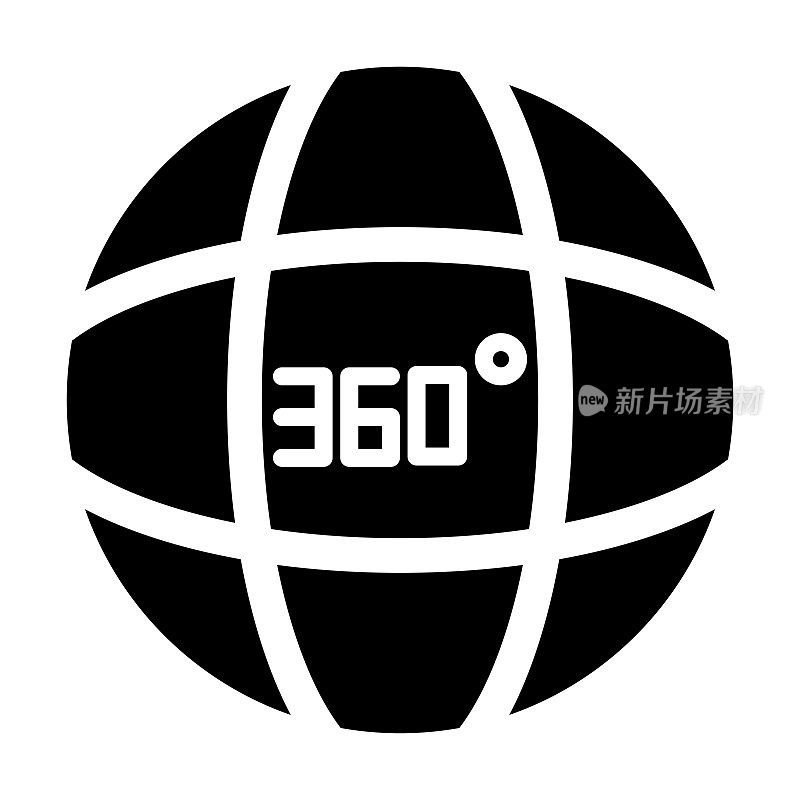360度图标，地球矢量，程度说明