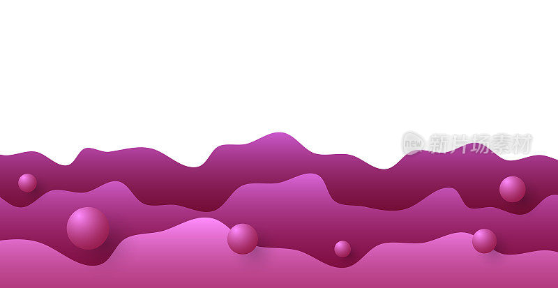 甜美的草莓粉色波浪线图案抽象背景。液体。矢量图