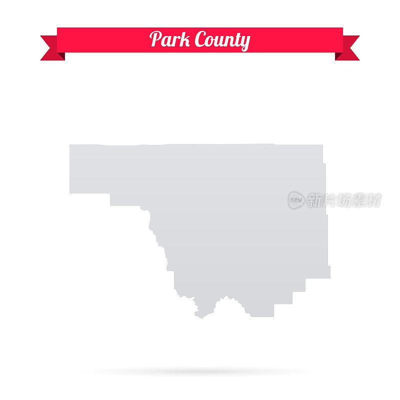 怀俄明州帕克县。白底红旗地图