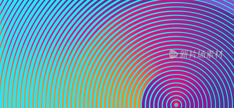 多色背景与同心圆