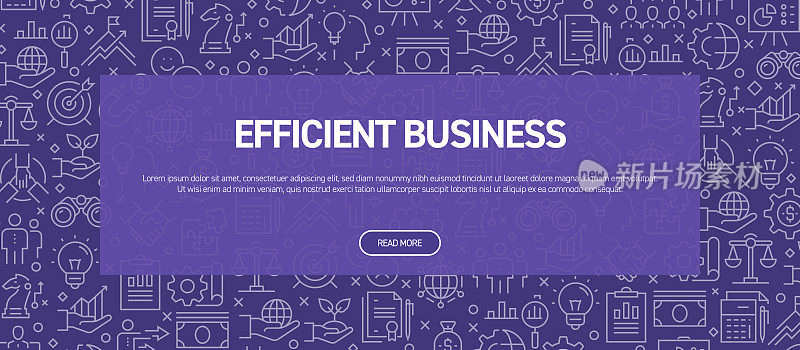 高效的商业概念-商业相关的无缝模式网站横幅