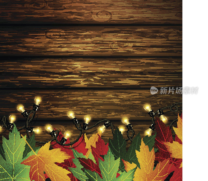 木墙和秋叶