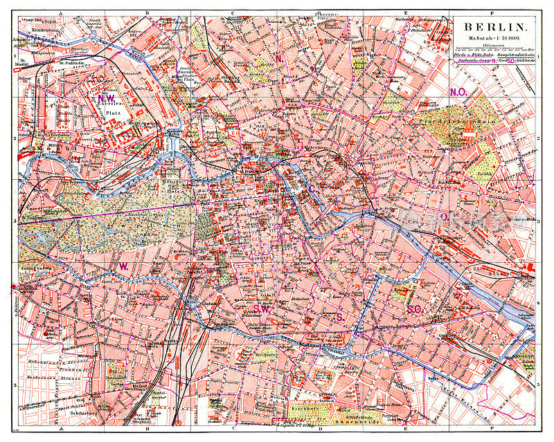 柏林地图德国城市1896