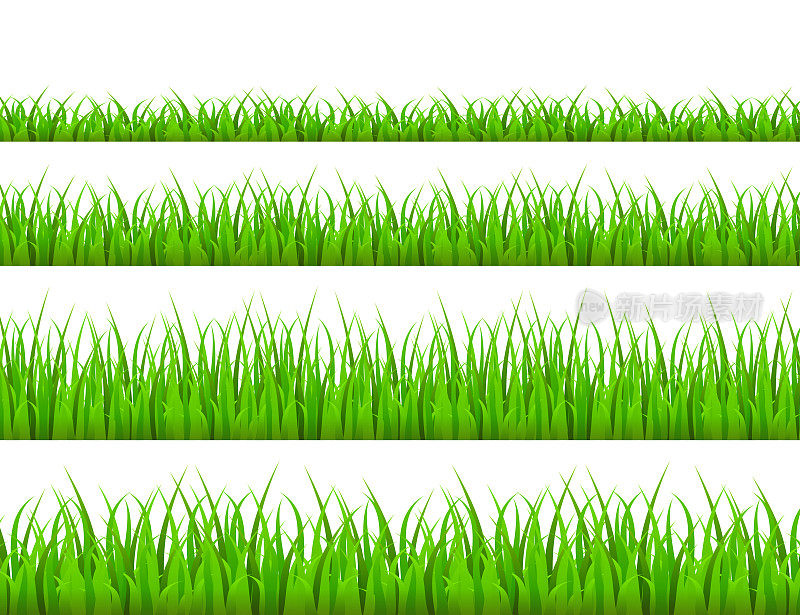 绿草草甸边界矢量格局。草背景矢量图