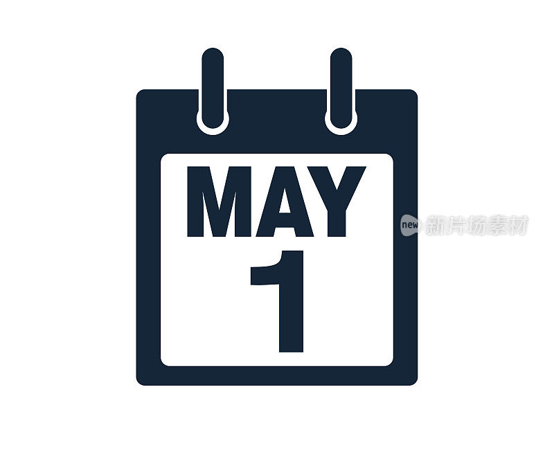 5月1日日历图标股票矢量插图